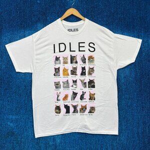 IDLES “Cat Chart” Graphic T-Shirt Size XL